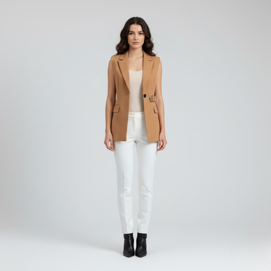 Women's Belted Longline Gilet