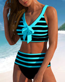 High-Waisted Striped Bikinis