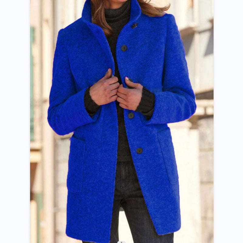 Vintora™ – Retro Women's Windbreaker with Buttons and Stand Collar