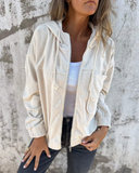 Ella™ | Corduroy Zip Hooded Jacket