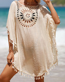 Beach Towel Poncho with Fringes