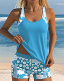 Maëlle | Sporty Tankini with Floral Print