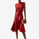 Eliana | Elegant Midi Dress with Asymmetric Cut