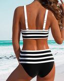 High-Waisted Striped Bikinis