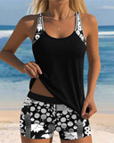 Maëlle | Sporty Tankini with Floral Print