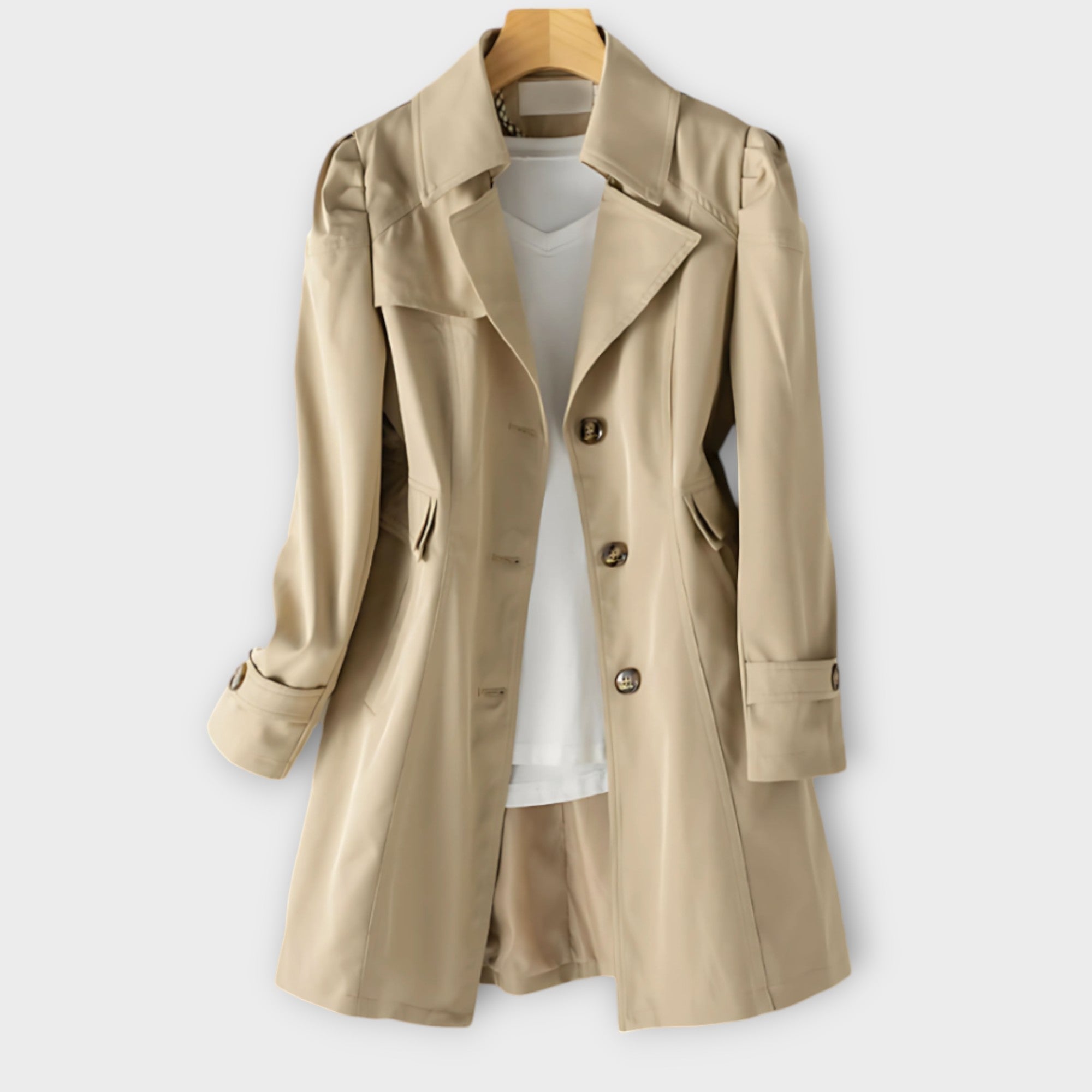 Elara – Double-Breasted Trench Coat