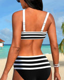 High-Waisted Striped Bikinis