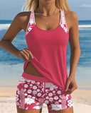 Maëlle | Sporty Tankini with Floral Print