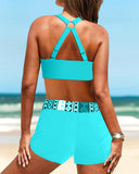 High-Cut Bikinis with Geometric Pattern