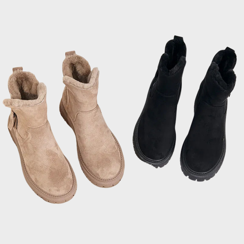 Nora – Plush Ankle Boots with Zip