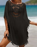 Beach Towel Poncho with Fringes