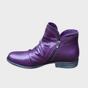 Esme – Casual Leather Ankle Boots with Zip