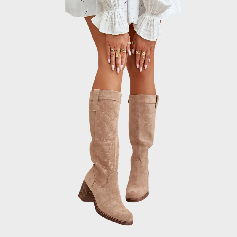 Iris – High Boots with Block Heel and Zip