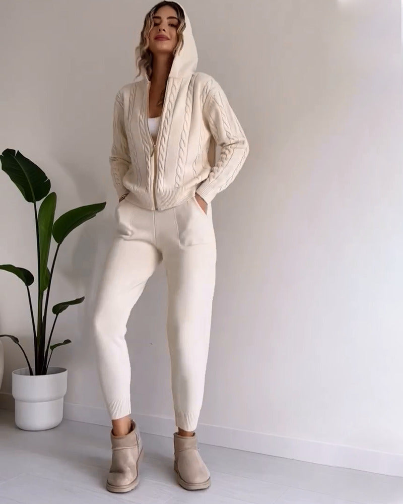 Ania - Lässiges Twist-Jacquard-Zweiteiler-Set
