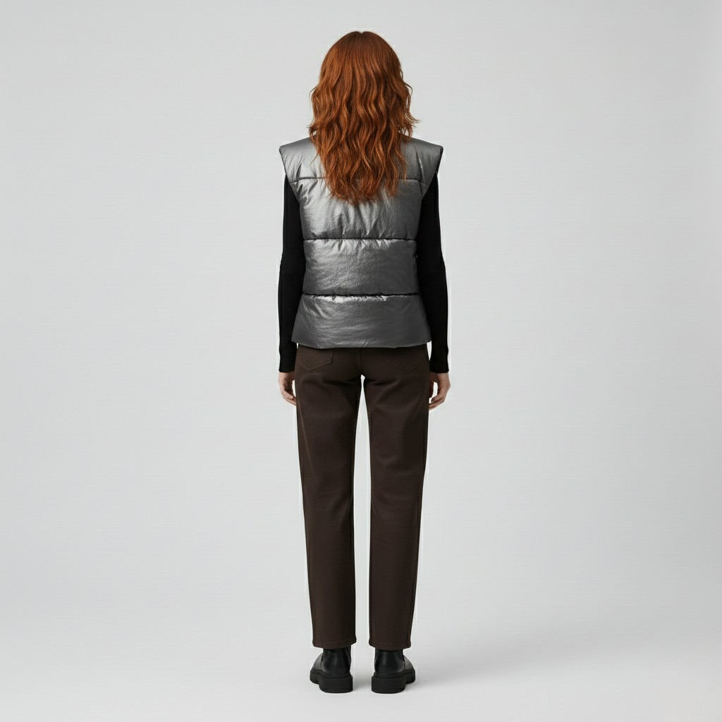 Women's Metallic Quilted Gilet