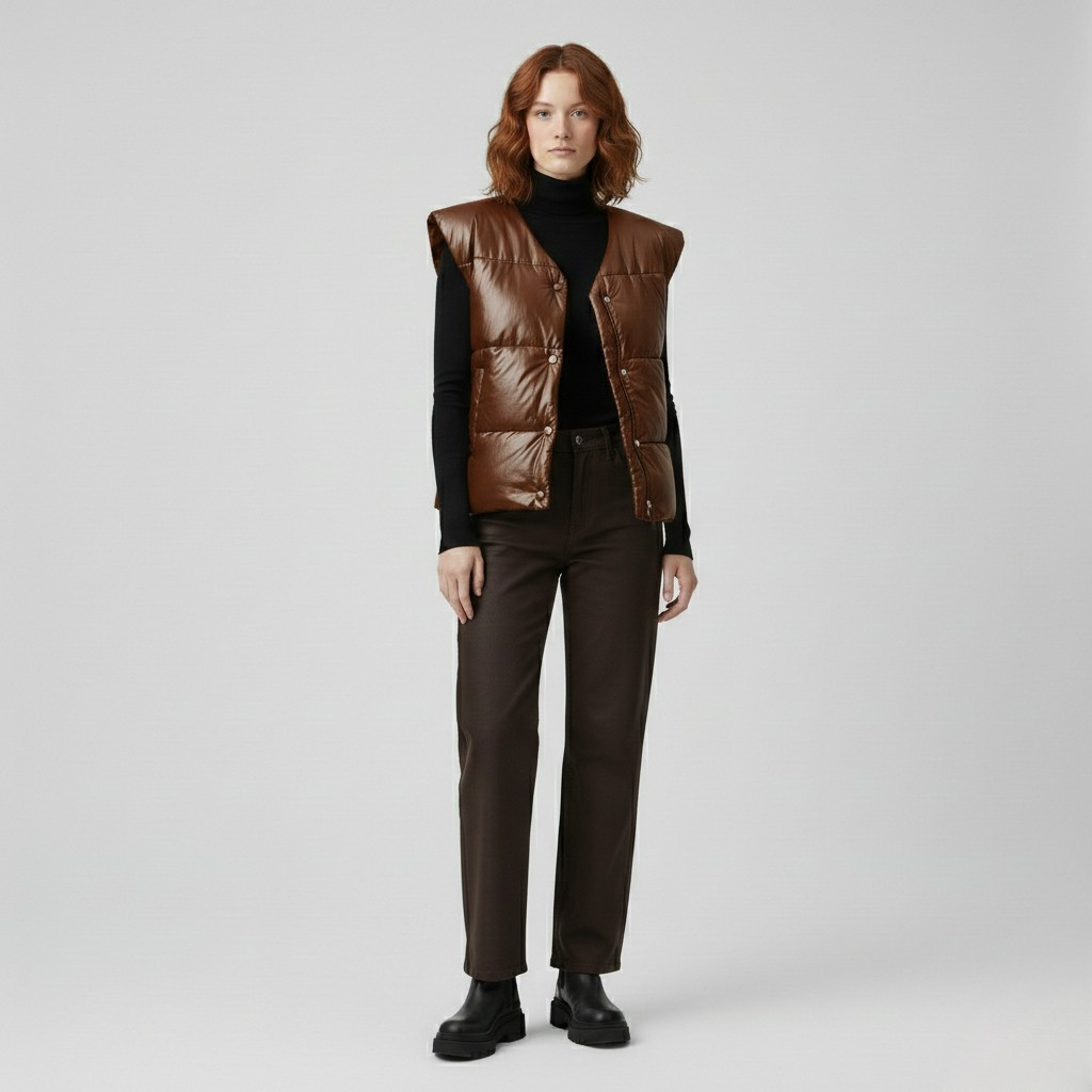 Women's Metallic Quilted Gilet