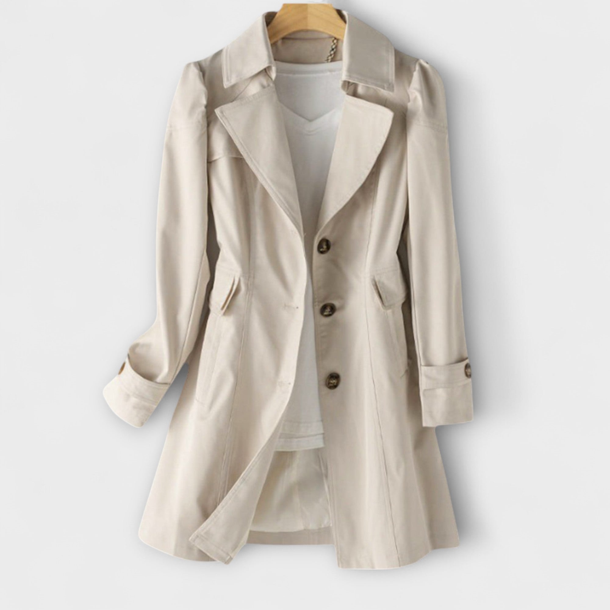 Elara – Double-Breasted Trench Coat