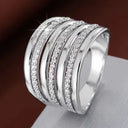 One – Minimalist Multi-Layer Women's Ring with Sparkling Zirconia