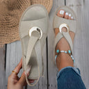 Simone | Flat Sandals with Metal Fastening