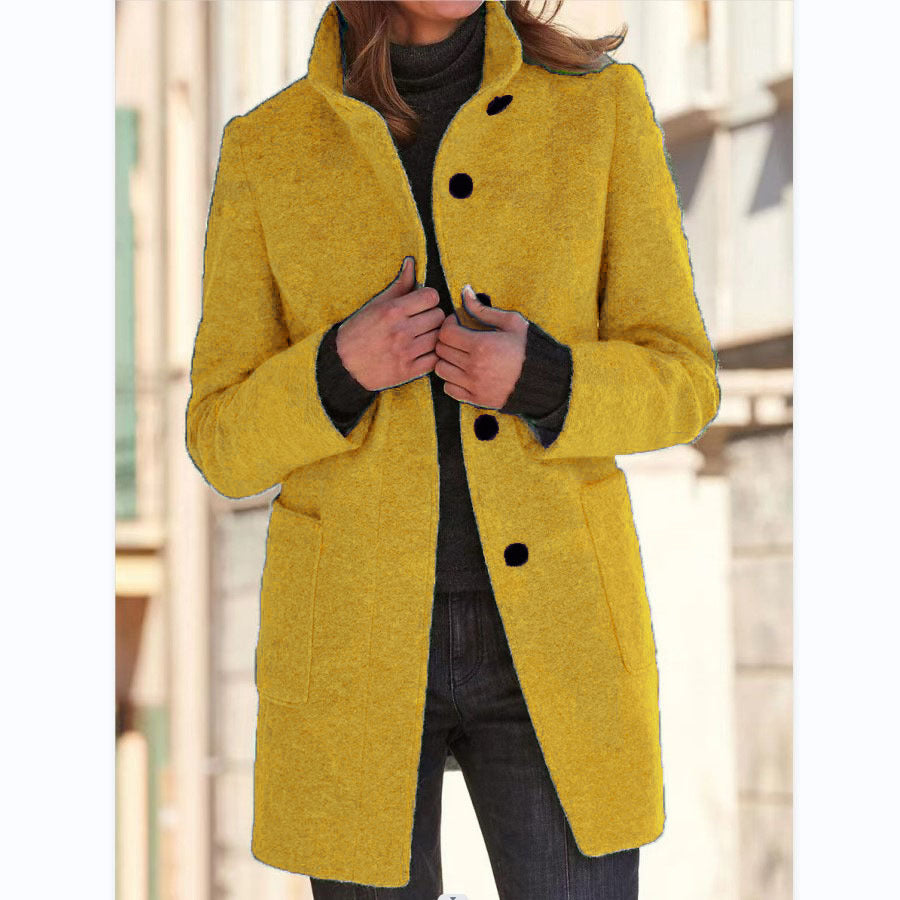 Vintora™ – Retro Women's Windbreaker with Buttons and Stand Collar