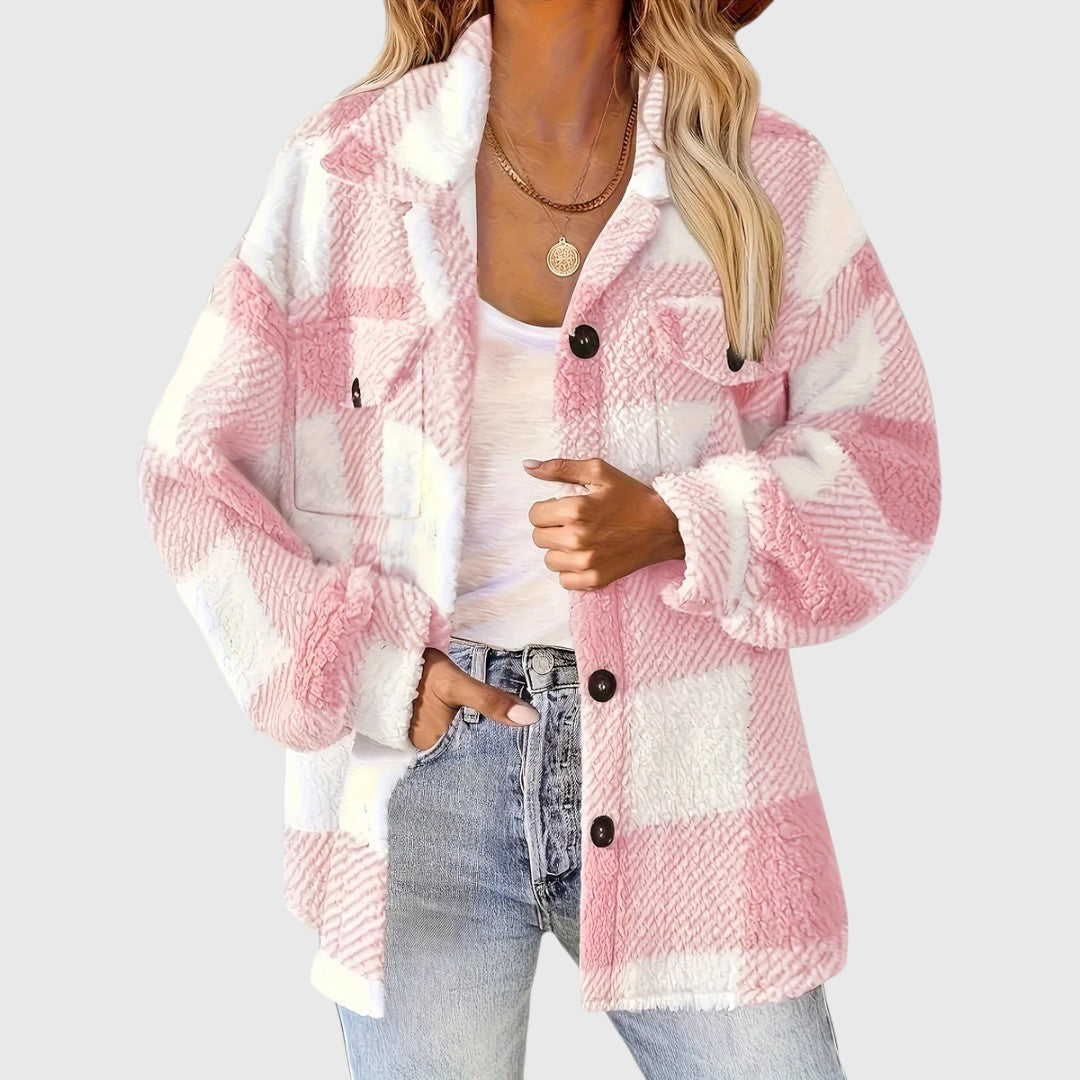 Selina – Stylish Checked Button-Down Jacket