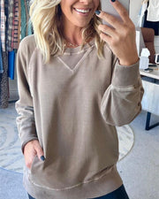 VIOLA - Gerippter Pullover mit Taschen