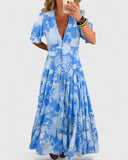 Minelda – Floral Dress with V-Neck