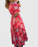 Minelda – Floral Dress with V-Neck
