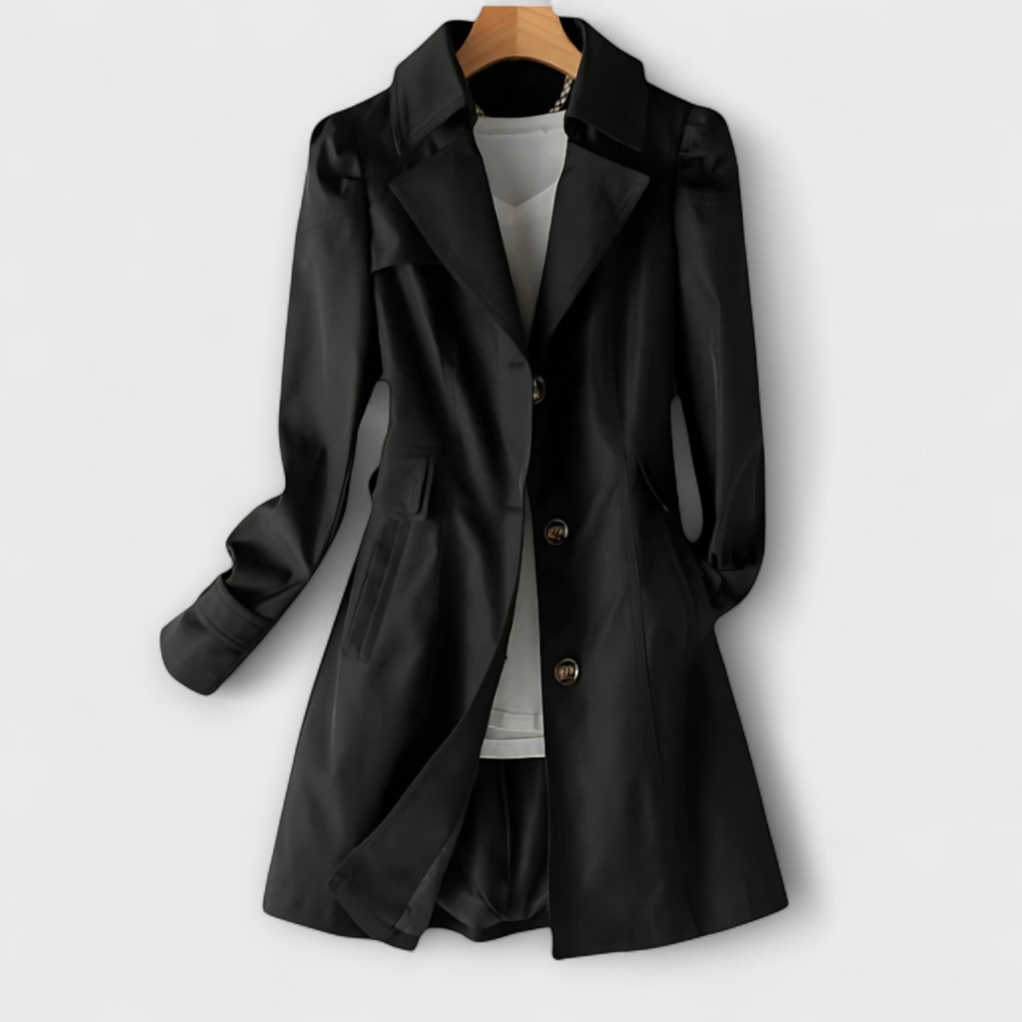 Elara – Double-Breasted Trench Coat