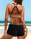 High-Waisted Bikinis with Geometric Pattern