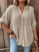 Noor – V-Neck Blouse with Buttons
