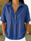 TESSA BLOUSE WITH TIMELESS COLLAR AND FINE BUTTONS