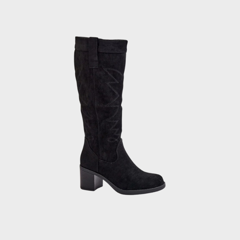 Iris – High Boots with Block Heel and Zip