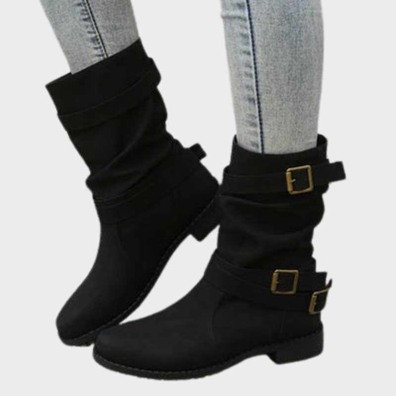 Tessa – Casual Ankle Boots with Buckle