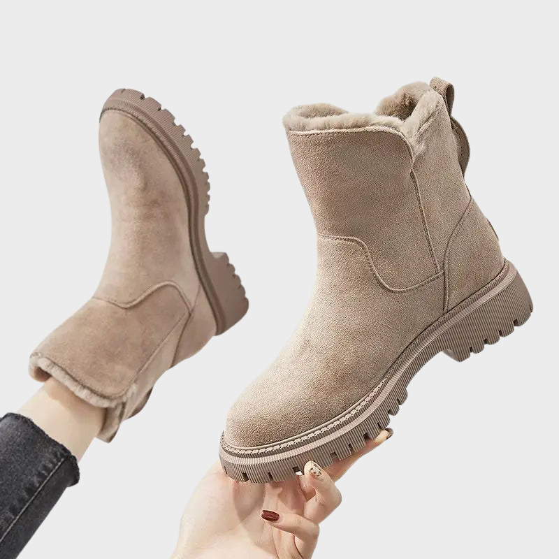 Nora – Plush Ankle Boots with Zip