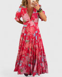 Minelda – Floral Dress with V-Neck
