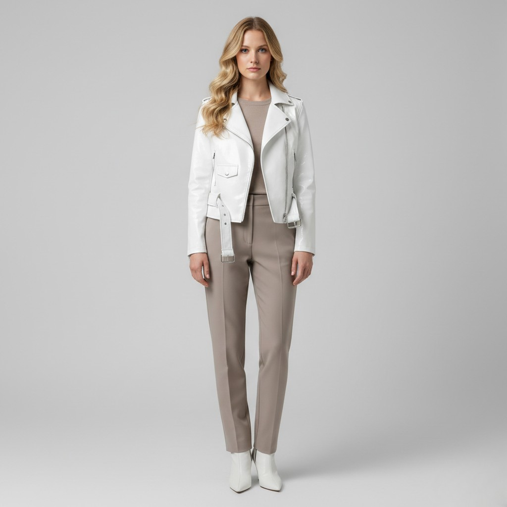 Women's Belted Moto Jacket