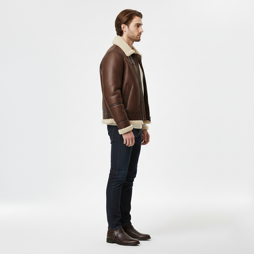 Men's Faux-Shearling Collar Jacket