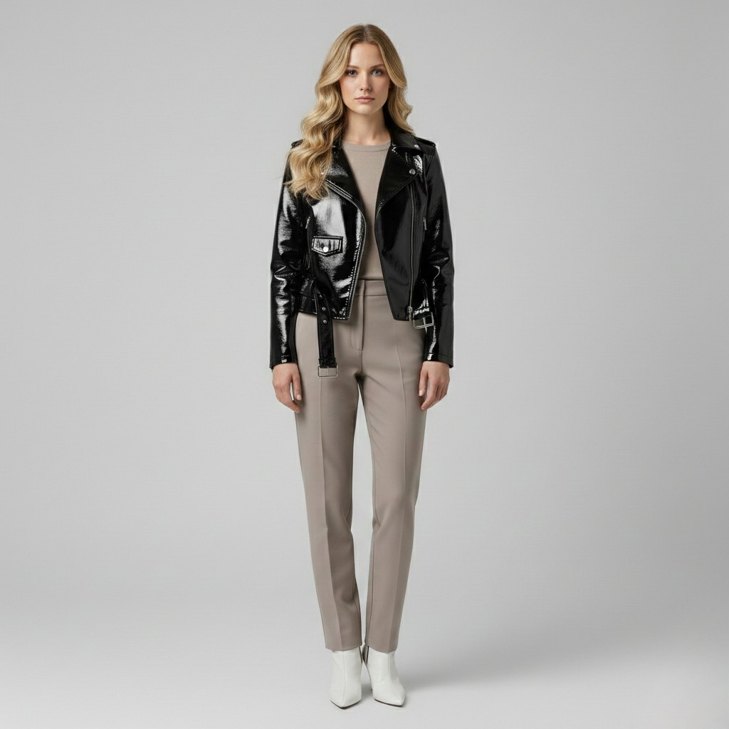Women's Belted Moto Jacket
