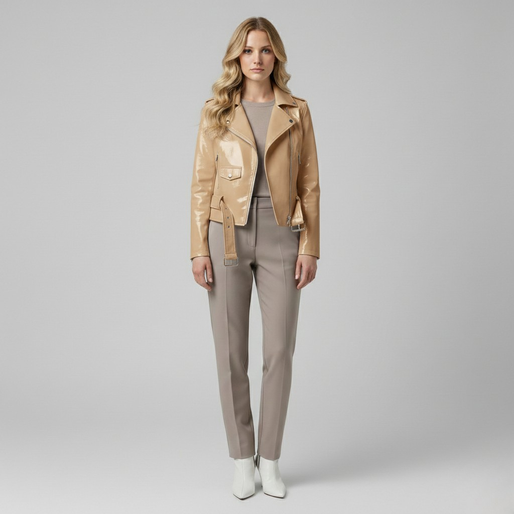 Women's Belted Moto Jacket