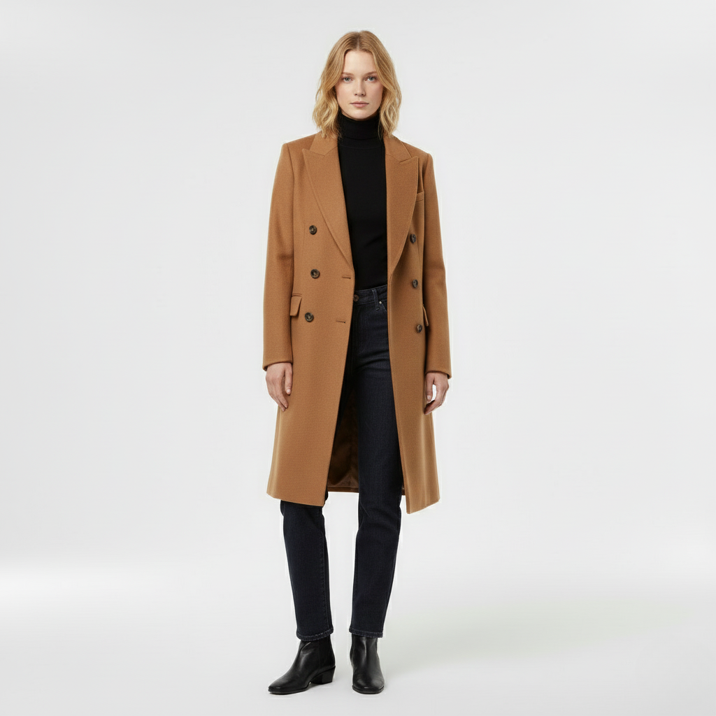Women's Double-Breasted Long Coat