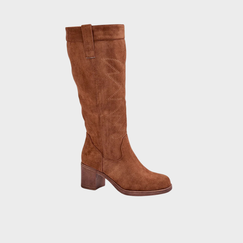 Iris – High Boots with Block Heel and Zip