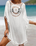 Beach Towel Poncho with Fringes