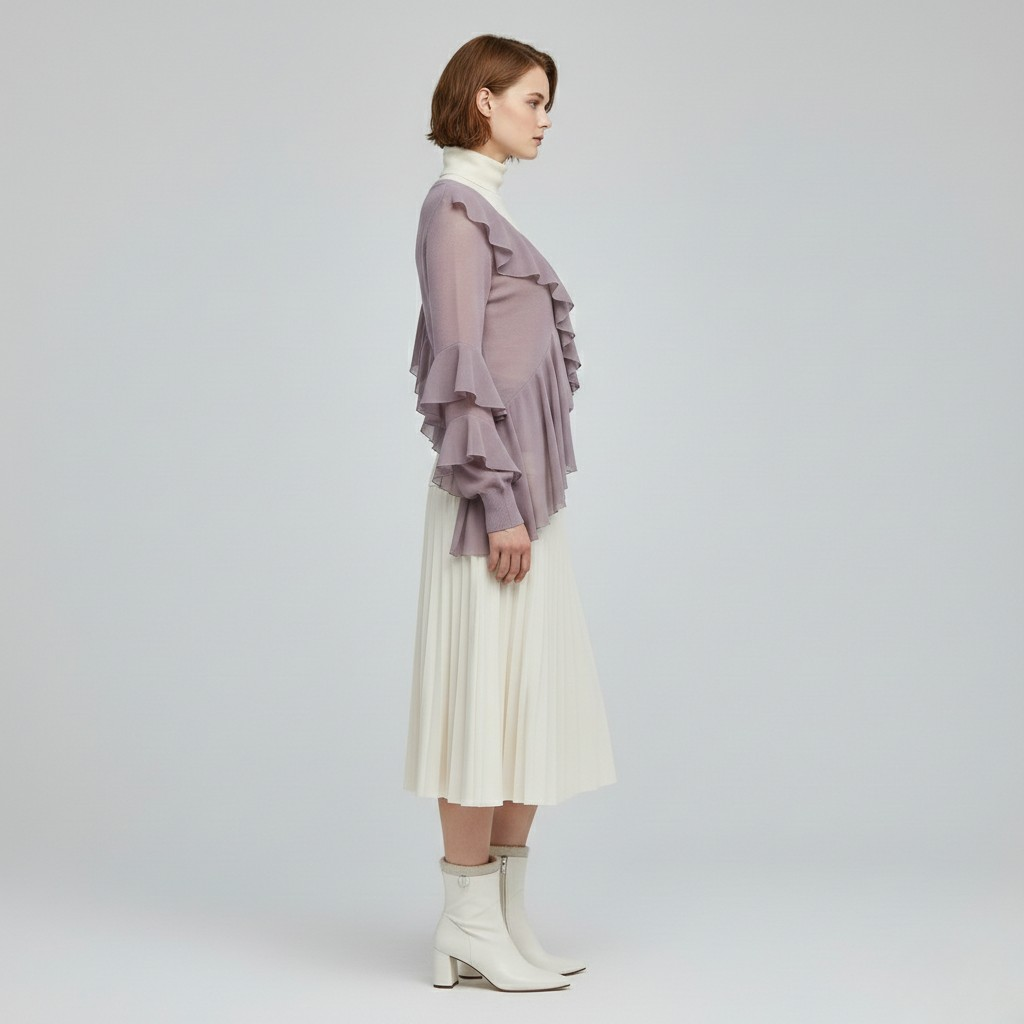 Women's Asymmetric Ruffle Jumper