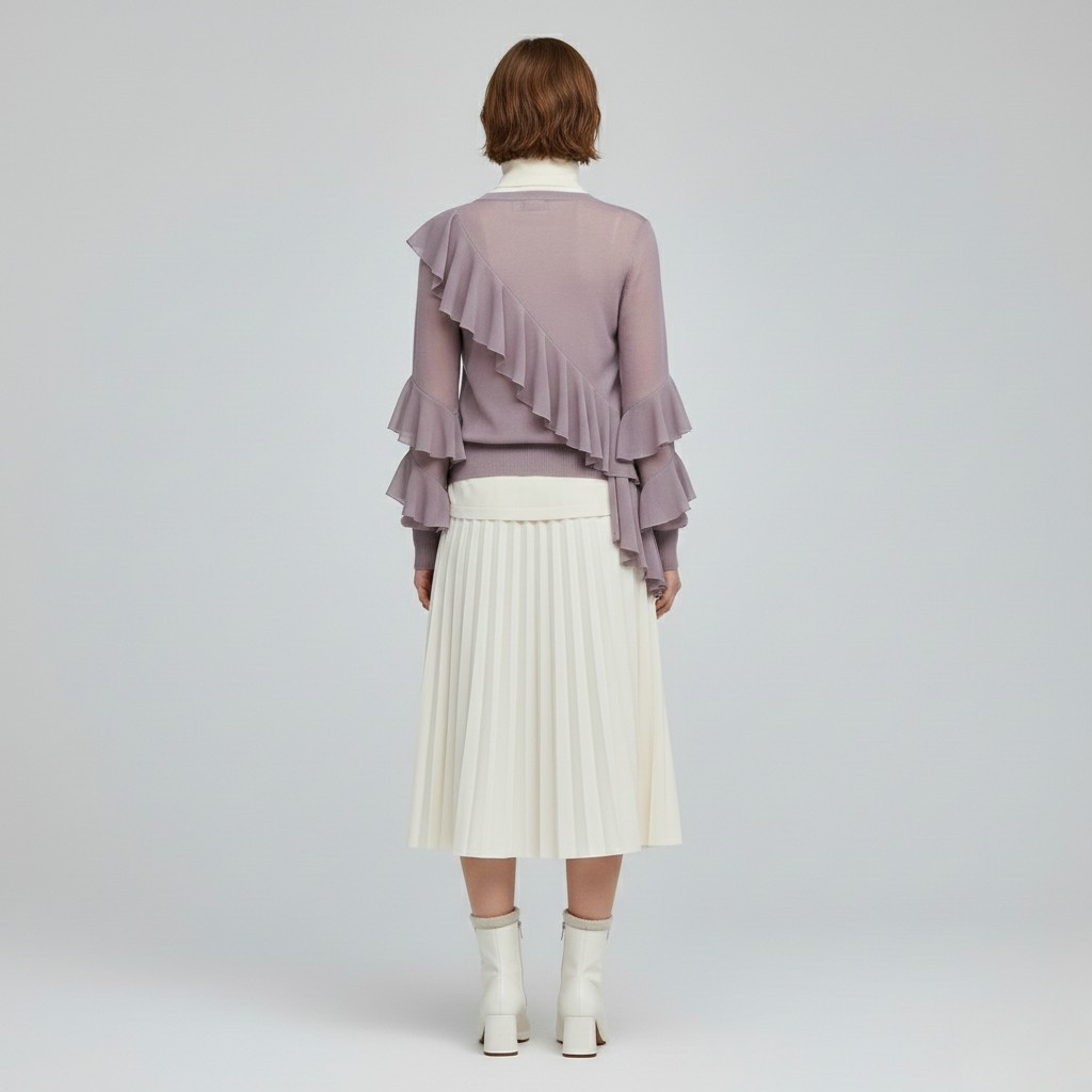 Women's Asymmetric Ruffle Jumper
