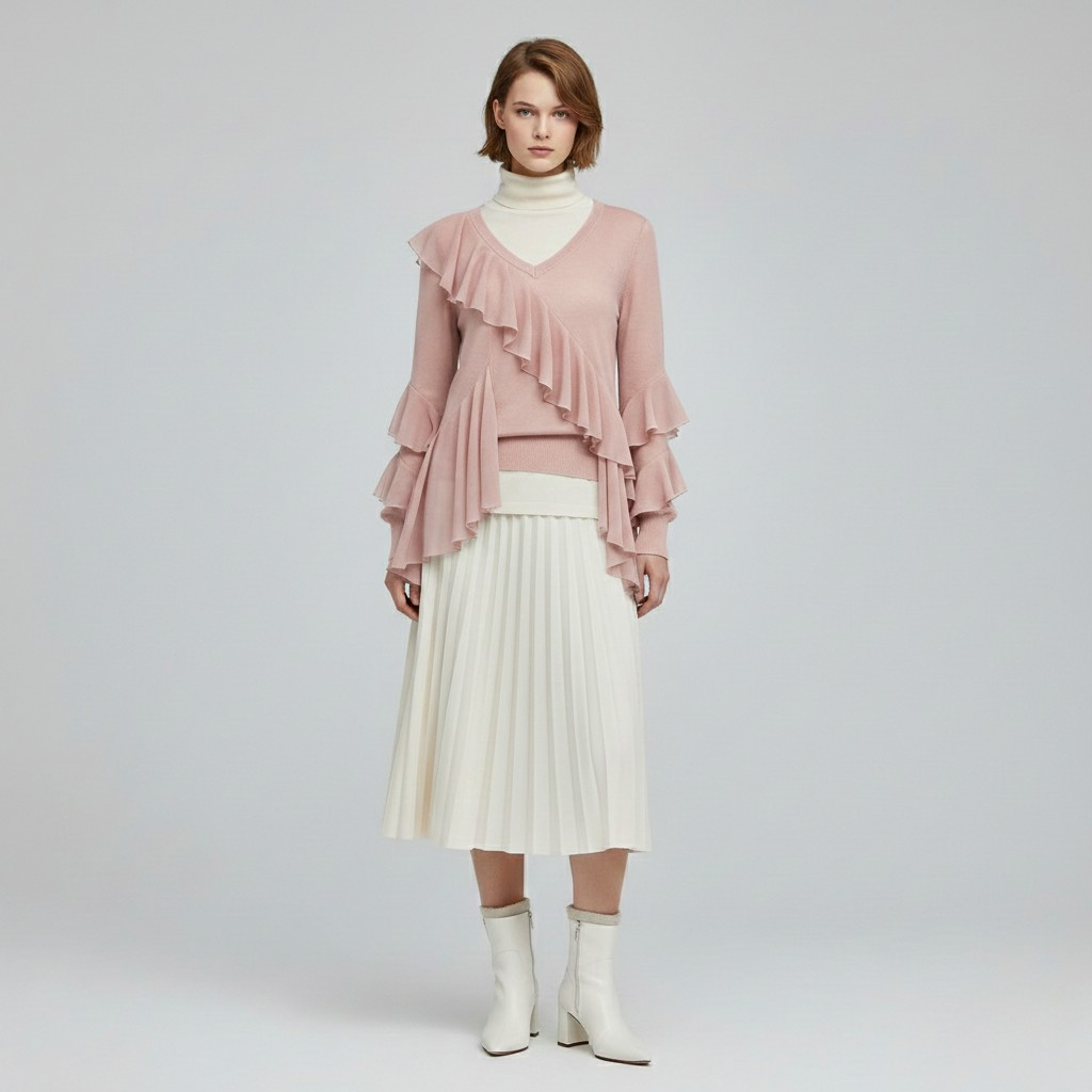 Women's Asymmetric Ruffle Jumper