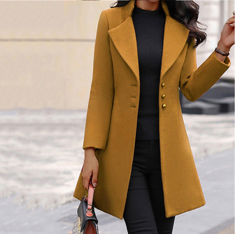 Tailored Women's Jacket Made from High-Quality Italian Wool with Side Pockets | Ideal for Autumn and Winter