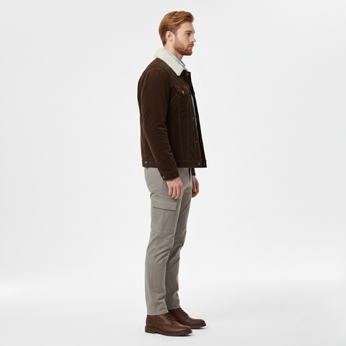 Men's Corduroy Sherpa-Collar Jacket
