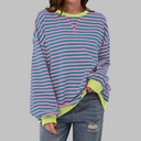 Lina | Striped Long-Sleeve Sweatshirt with Round Neck