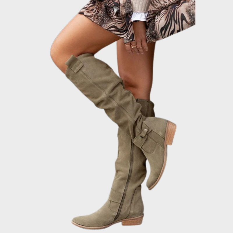 Luna – Knee-High Boots with Buckle